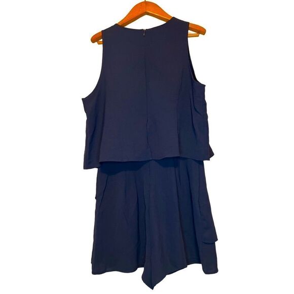 Navy blue LG flutter dress romper - Picture 7 of 12